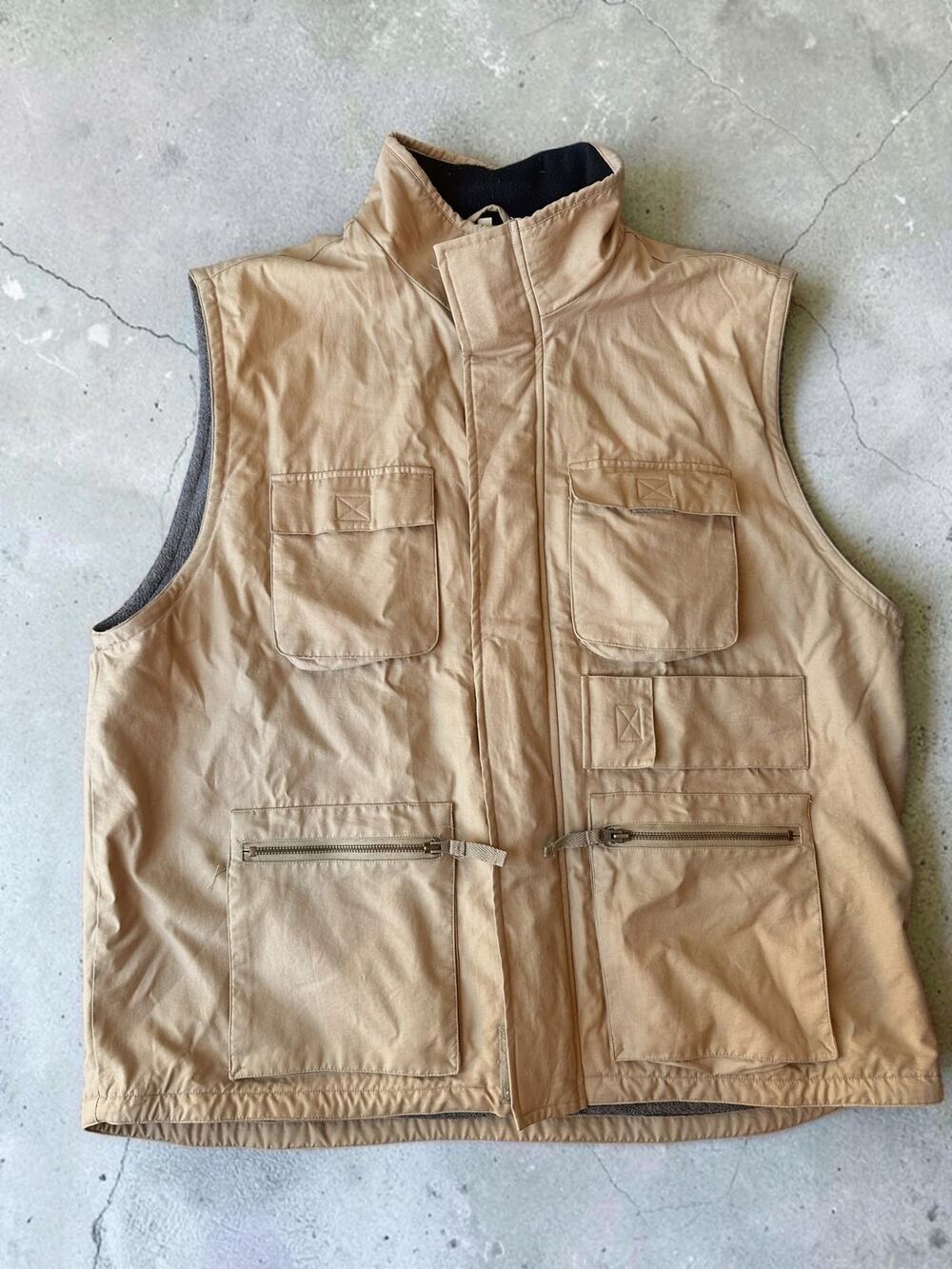 Vintage 90s Fieldmaster Fishing Hunting Vest Mens XL Tall Lined Hong Kong